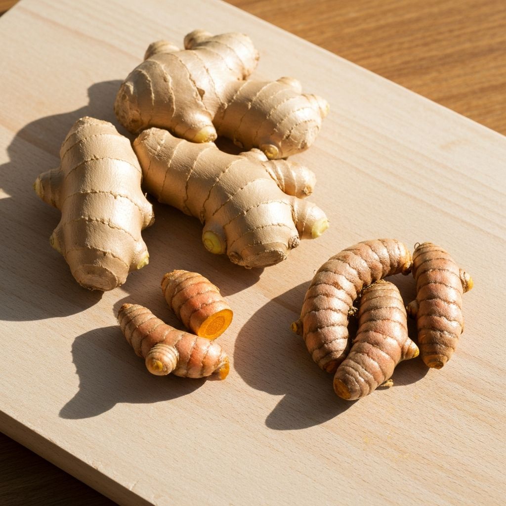 Ingwer und Kurkuma Wurzeln